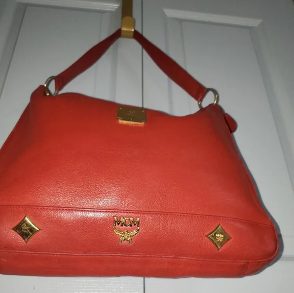 MCM AUTH. HOBO Rare(Germany) GENUINE LEATHER SHOULDER BAG